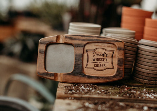 Whisky & Cigar Tray - American White Oak