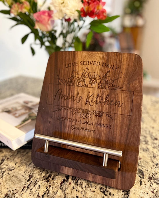 Handcrafted Cookbook Holder - American Mahagony