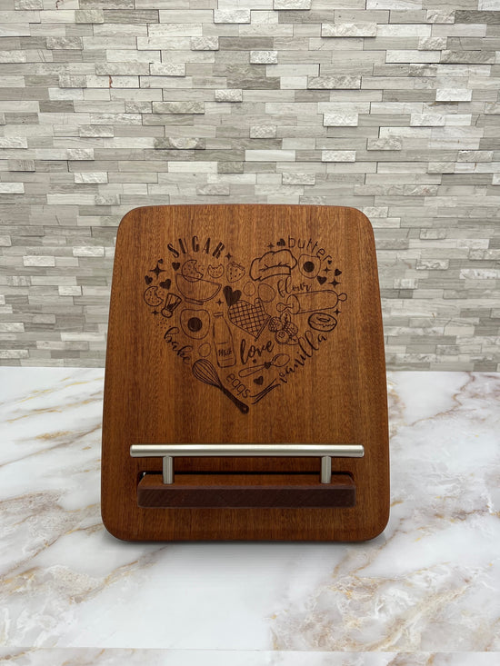 Handcrafted Cookbook Holder - American Mahagony