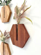 Hexagon Wall Vase - Hickory & Mahagony