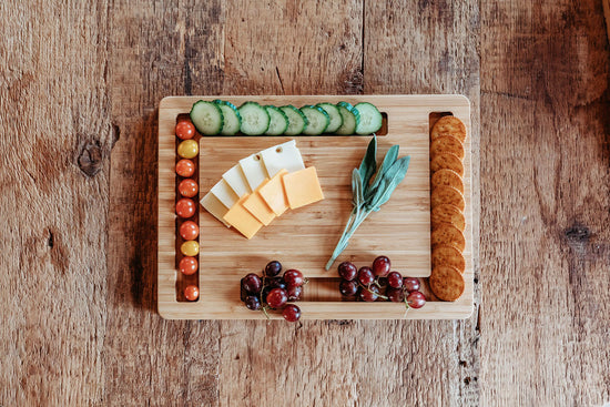 Simple Edge Cheese and Crackers Board - Organic Bamboo