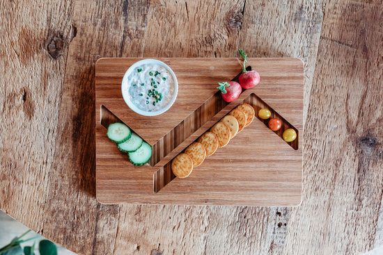 Zig Zag Cheese and Crackers Board - Organic Bamboo