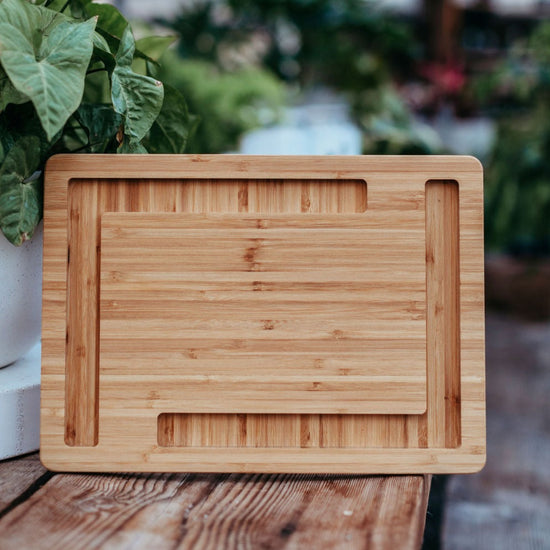 Simple Edge Cheese and Crackers Board - Organic Bamboo